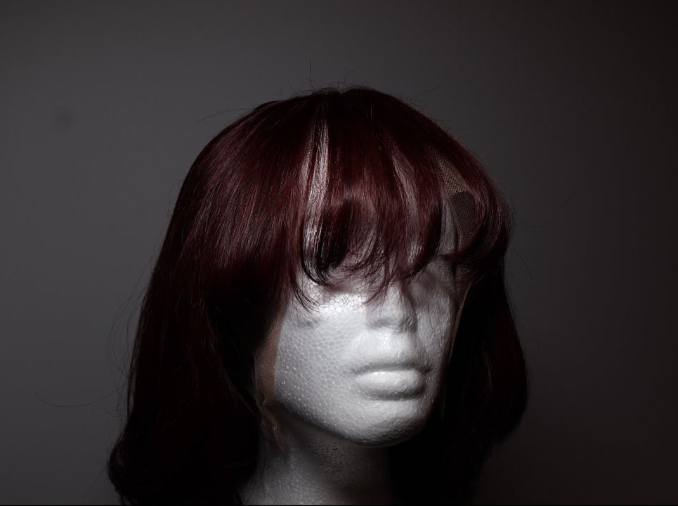 Maroon 12" Straight Full Lace