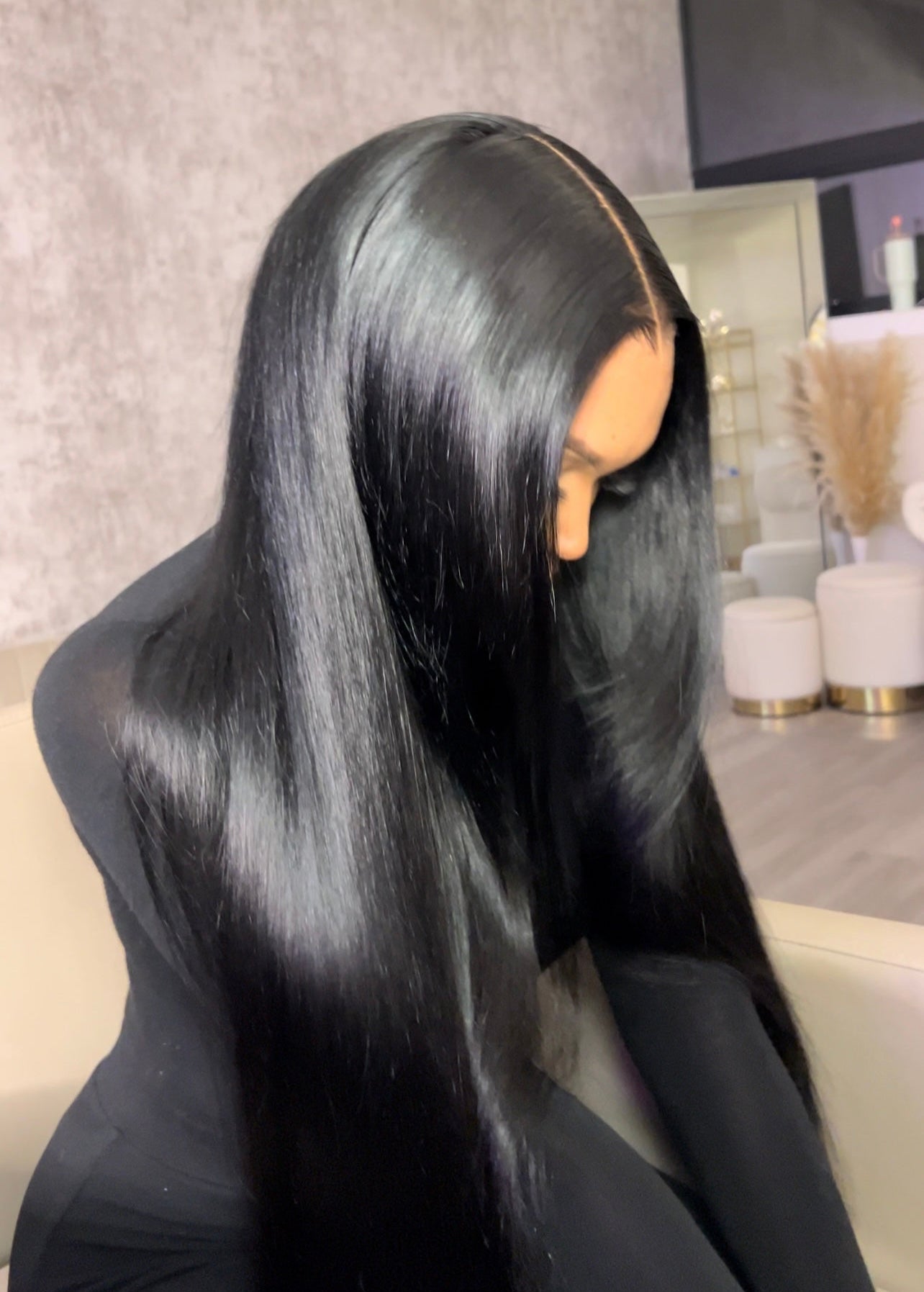 26" Natural Black Straight Wig