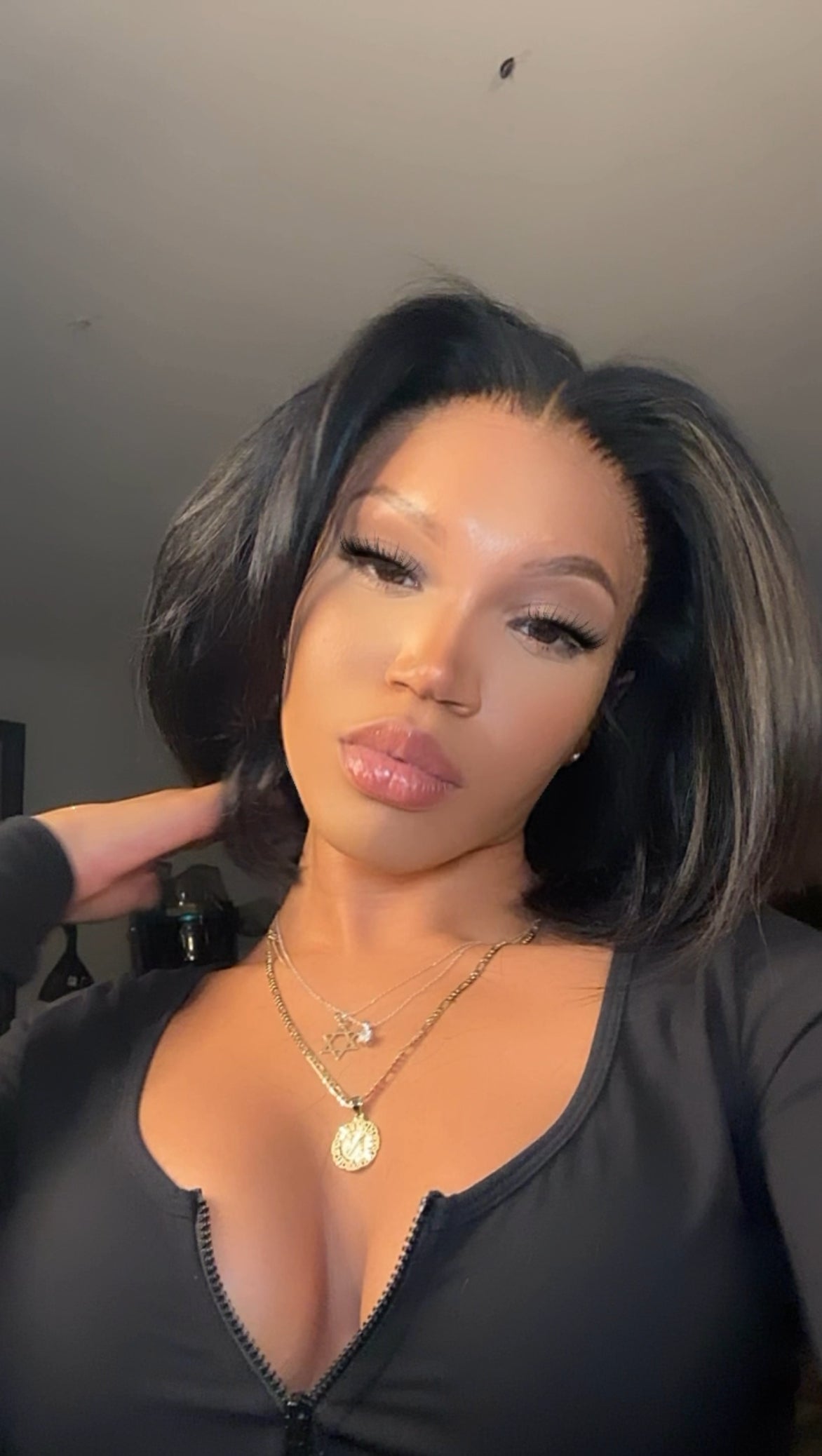 10" Natural Black Wig