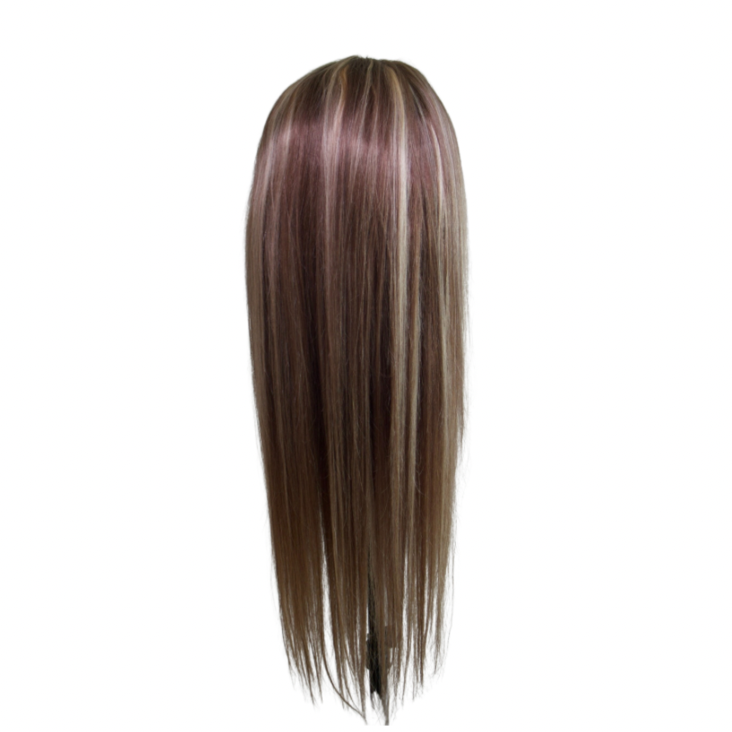 28" Brown Highlighted Wig