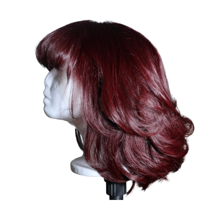 Maroon 12" Straight Full Lace